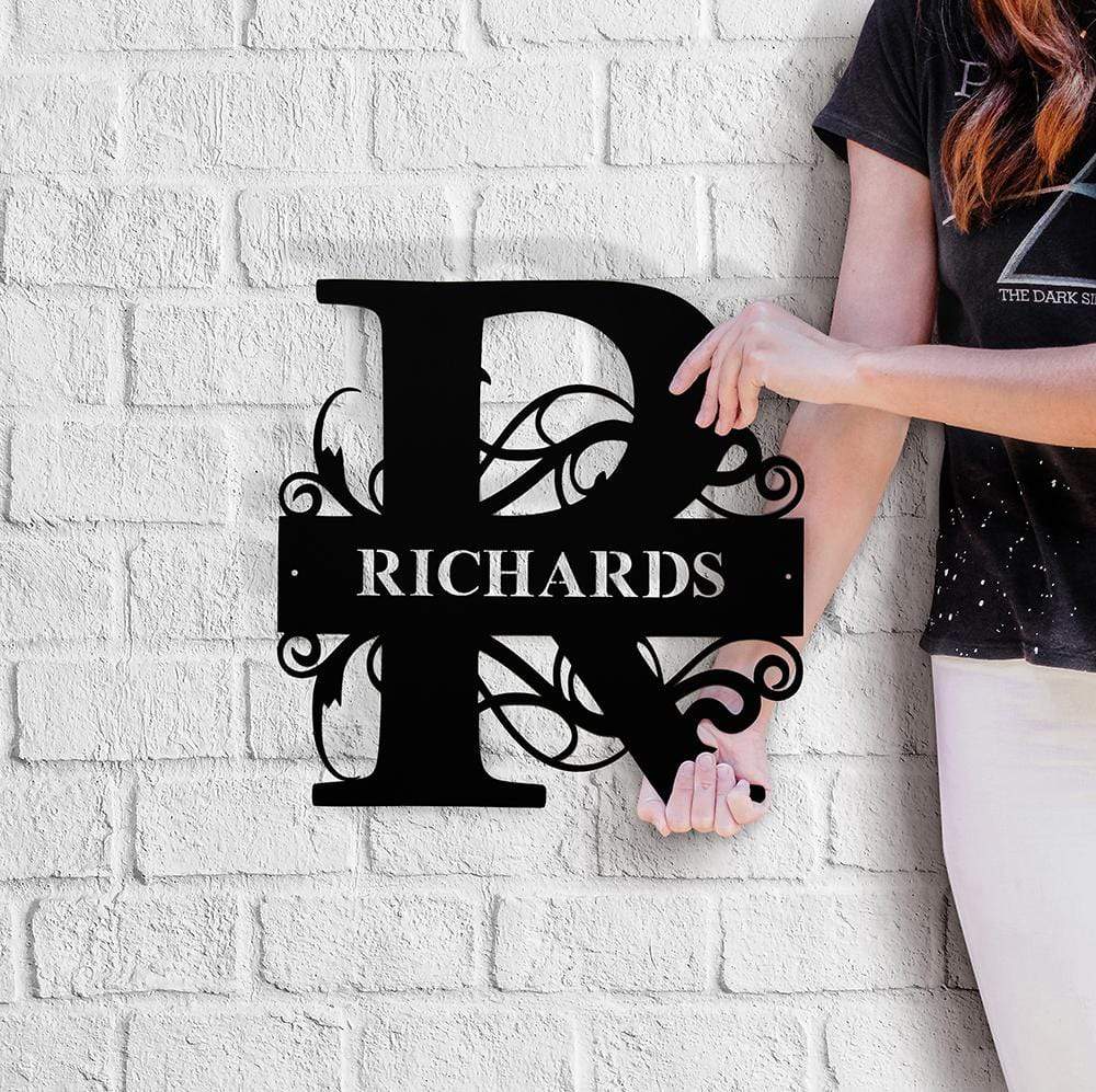 Metal Wall Art, Personalized, Monogram Family Name