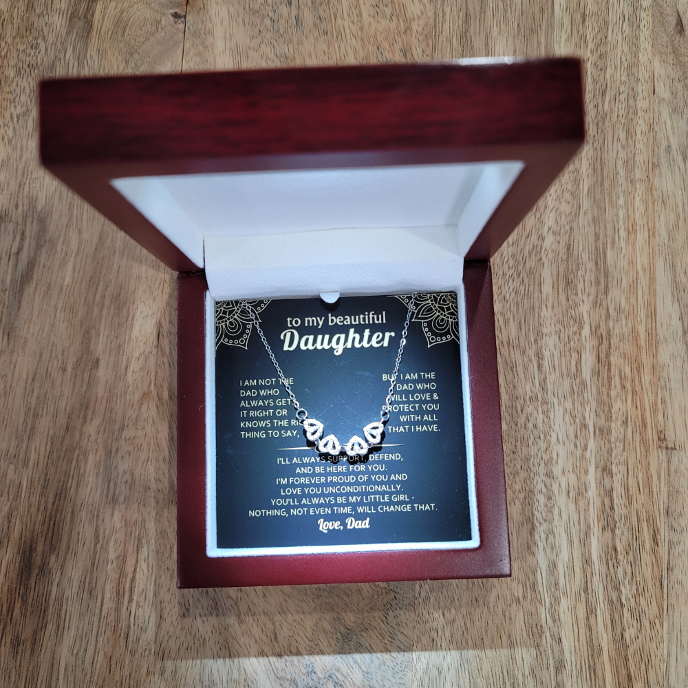[To My Daughter] Magnet Clover Heart Necklace