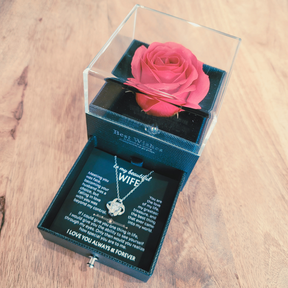 [To my wife] - One Rose, One Love box w/ Romantic Message Card