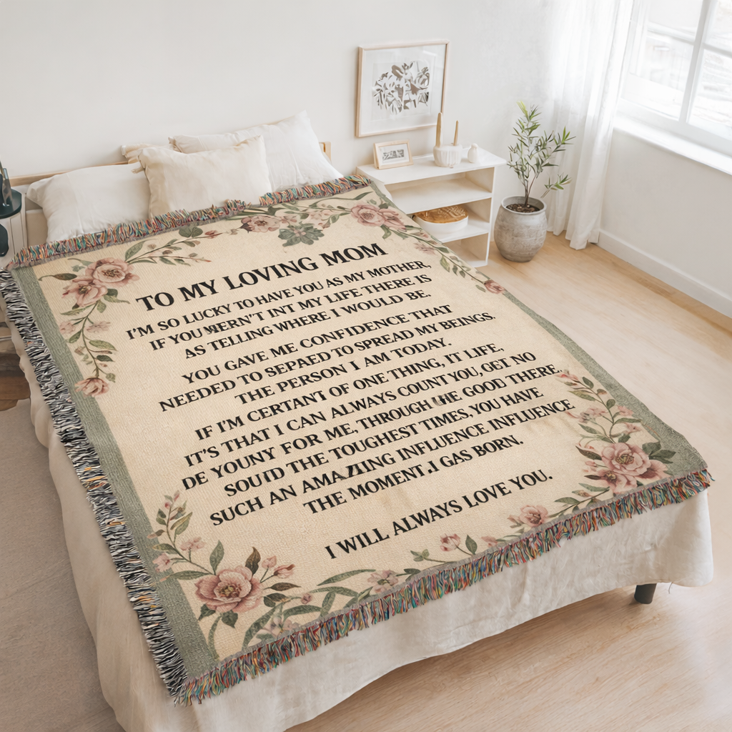 To My Loving Mom - Heirloom Woven Blanket