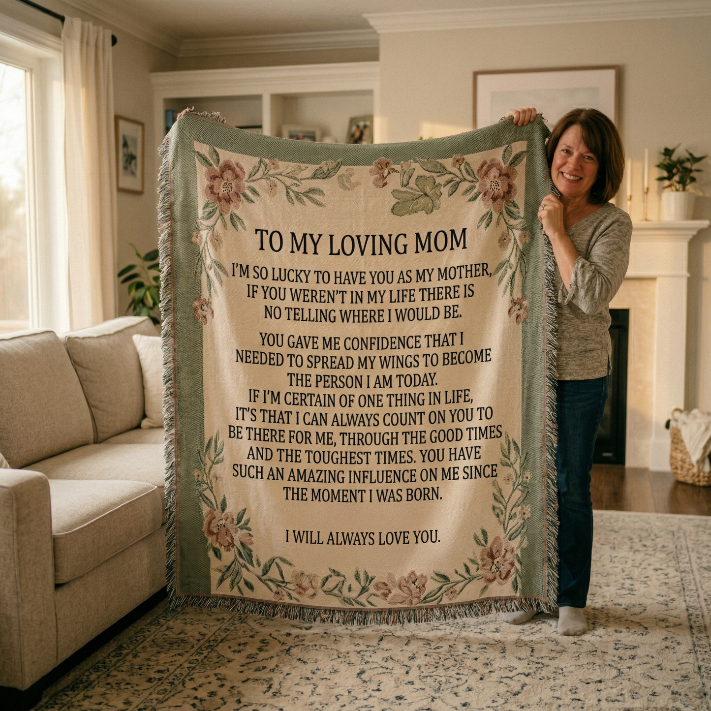 To My Loving Mom - Heirloom Woven Blanket