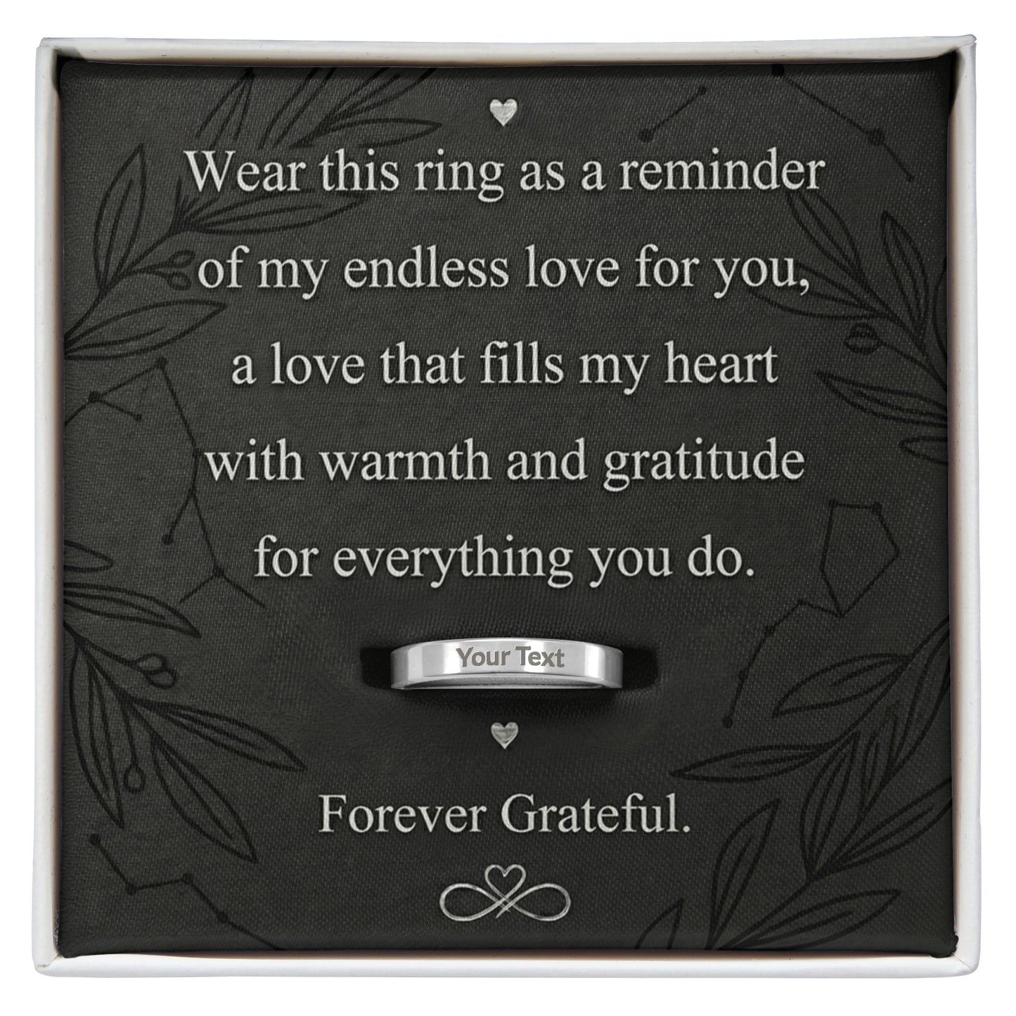 FOREVER GRATEFUL  ENGRAVED WOMEN'S RING