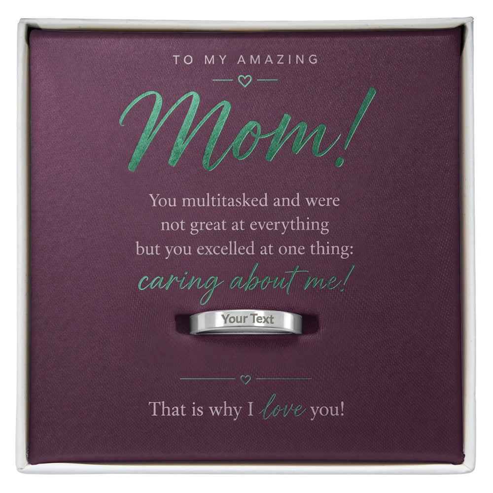 The Amazing Mom Engraved Ring