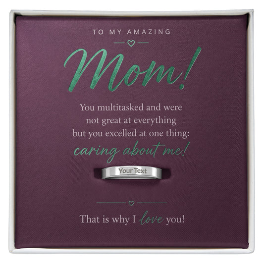 The Amazing Mom Engraved Ring