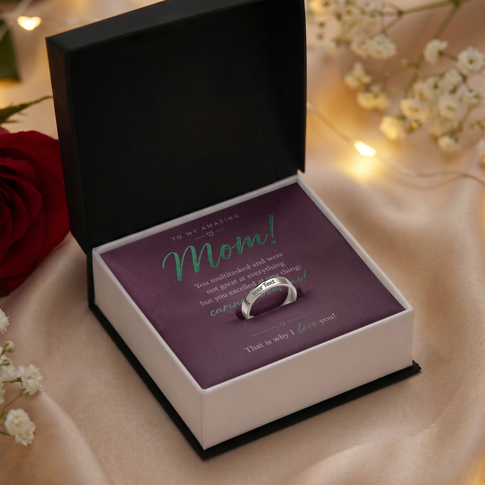 The Amazing Mom Engraved Ring