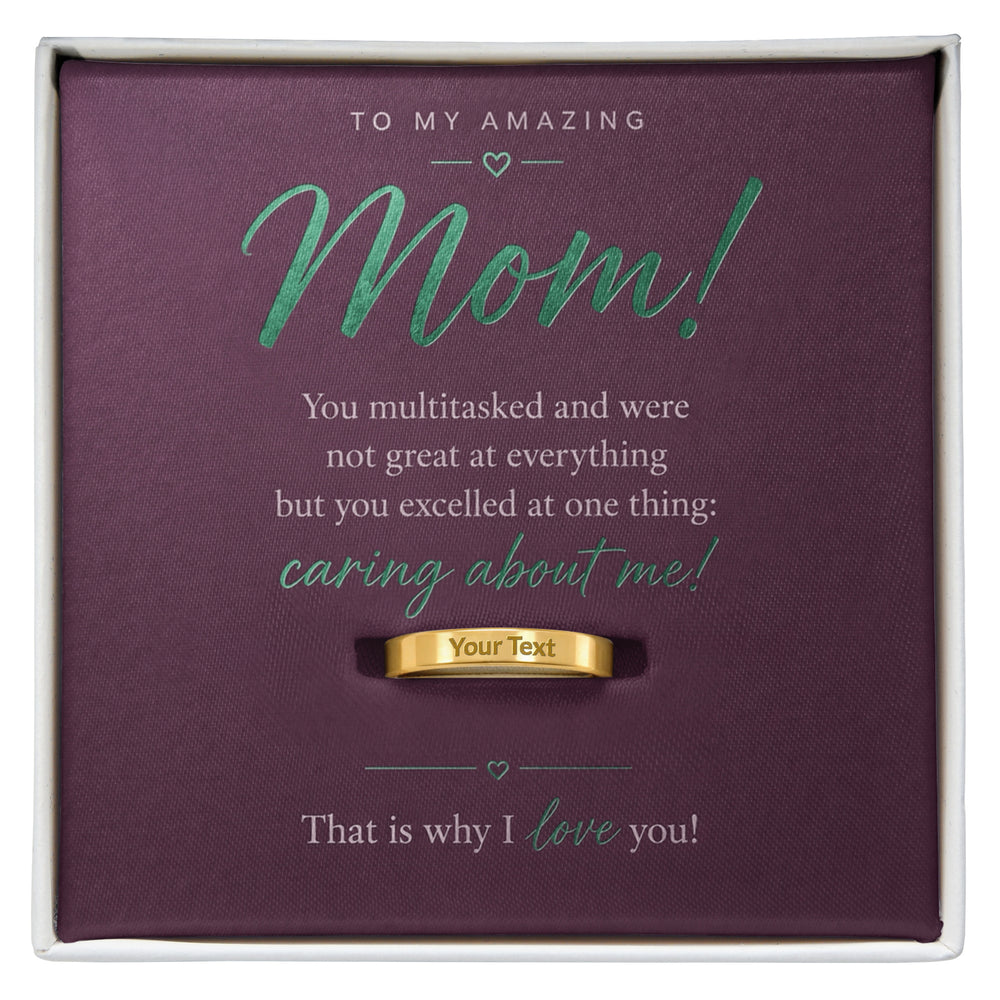 The Amazing Mom Engraved Ring