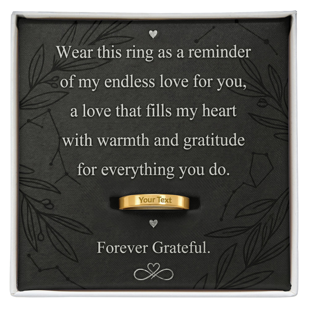 FOREVER GRATEFUL  ENGRAVED WOMEN'S RING