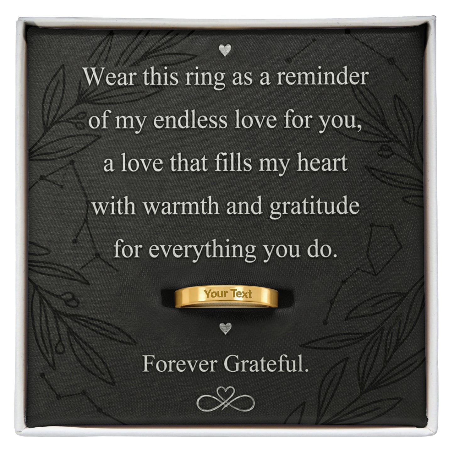 FOREVER GRATEFUL  ENGRAVED WOMEN'S RING