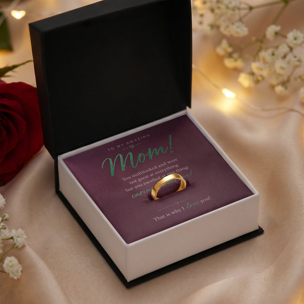 The Amazing Mom Engraved Ring