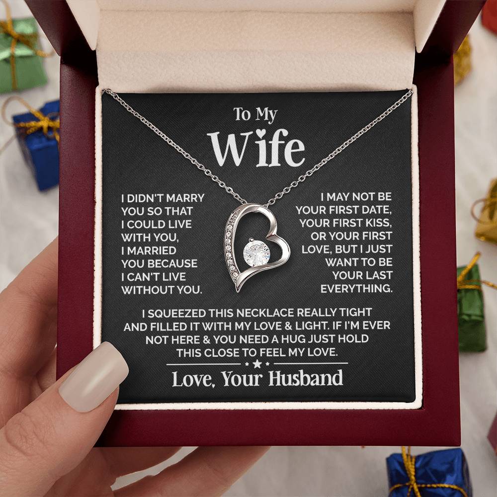 TO MY WIFE FIRST LOVE FOREVER LOVE NECKLACE GIFT SET
