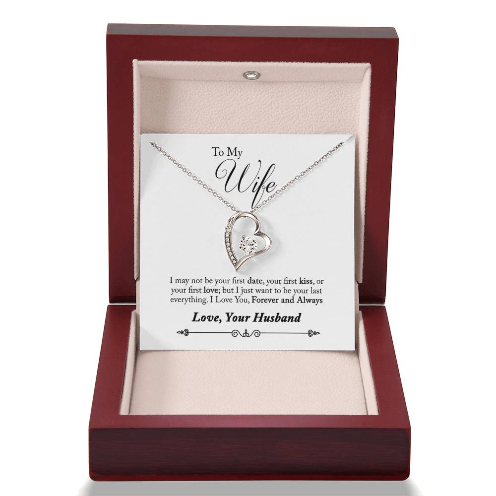 TO MY WIFE LAST EVERYTHING FOREVER LOVE NECKLACE GIFT SET