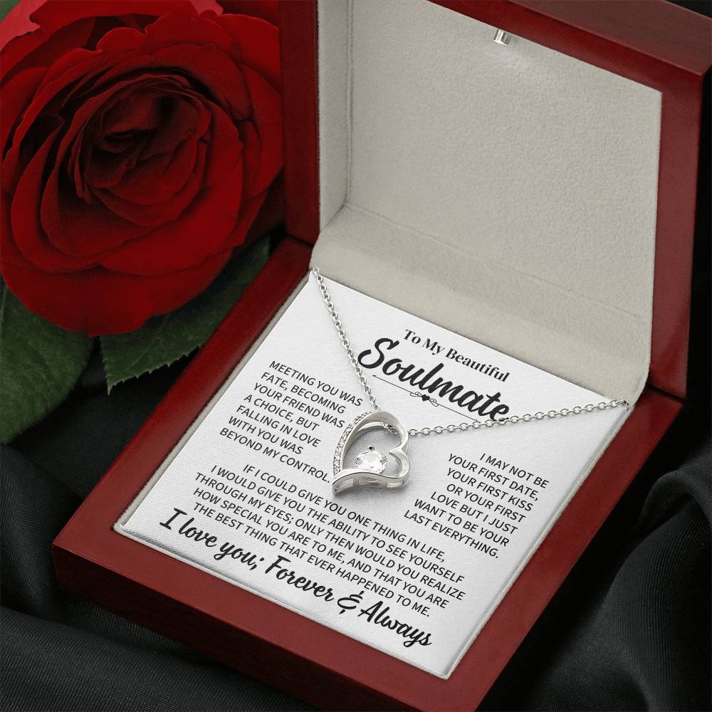 TO MY BEAUTIFUL SOULMATE THROUGH MY EYES FOREVER LOVE NECKLACE GIFT SET