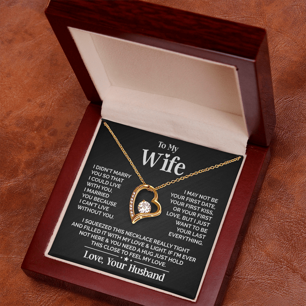TO MY WIFE FIRST LOVE FOREVER LOVE NECKLACE GIFT SET