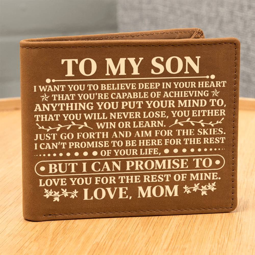 TO MY SON PROMISE YELLOW LEATHER WALLET