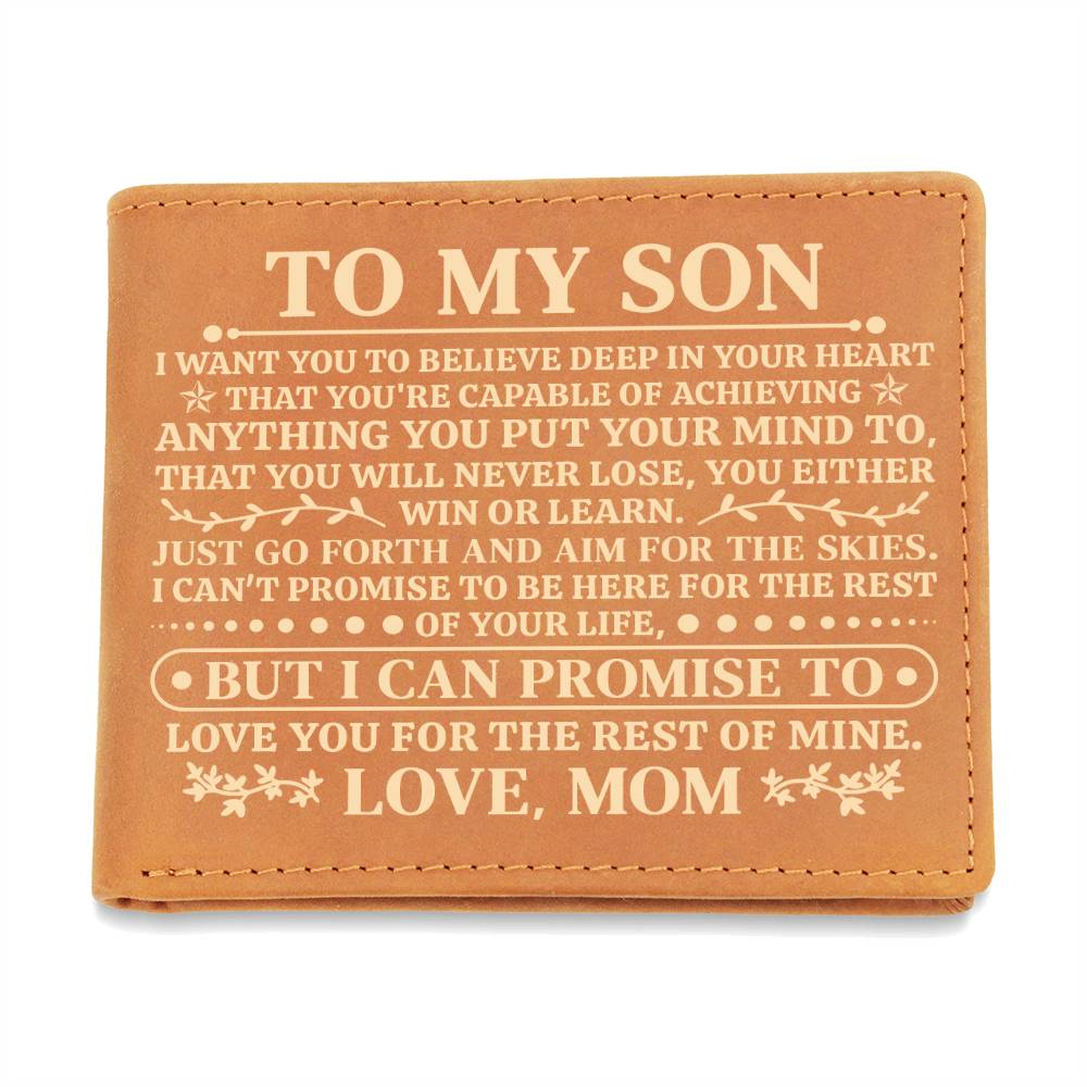 TO MY SON PROMISE YELLOW LEATHER WALLET