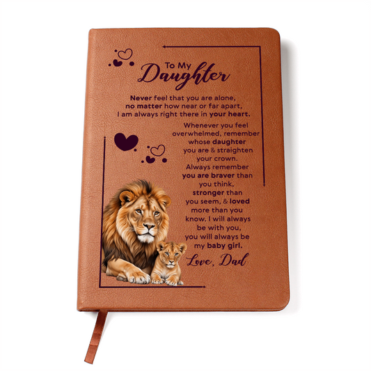To My Daughter Leather Journal Your Crown
