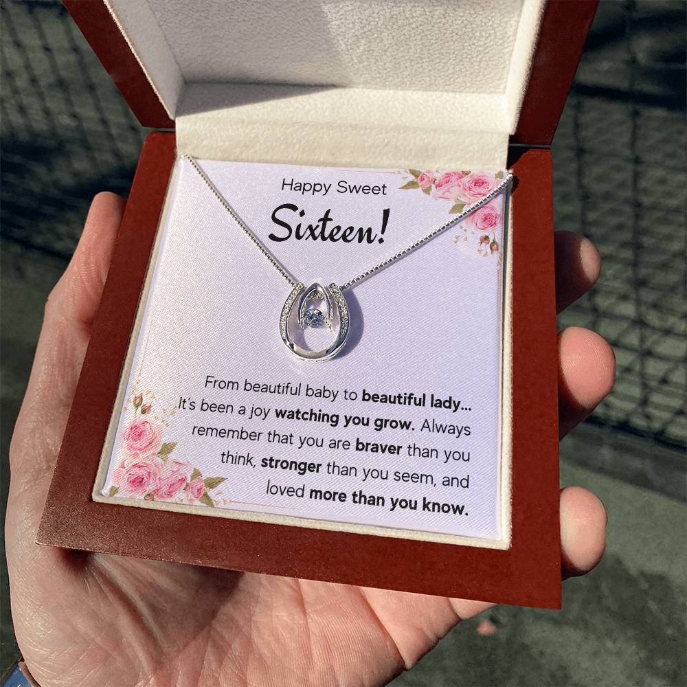 HAPPY SWEET SIXTEEN JOY LUCKY IN LOVE NECKLACE GIFT SET