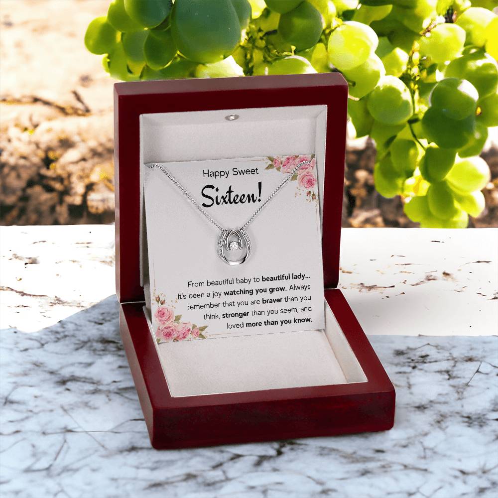 HAPPY SWEET SIXTEEN JOY LUCKY IN LOVE NECKLACE GIFT SET
