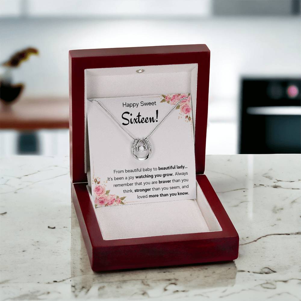 HAPPY SWEET SIXTEEN JOY LUCKY IN LOVE NECKLACE GIFT SET