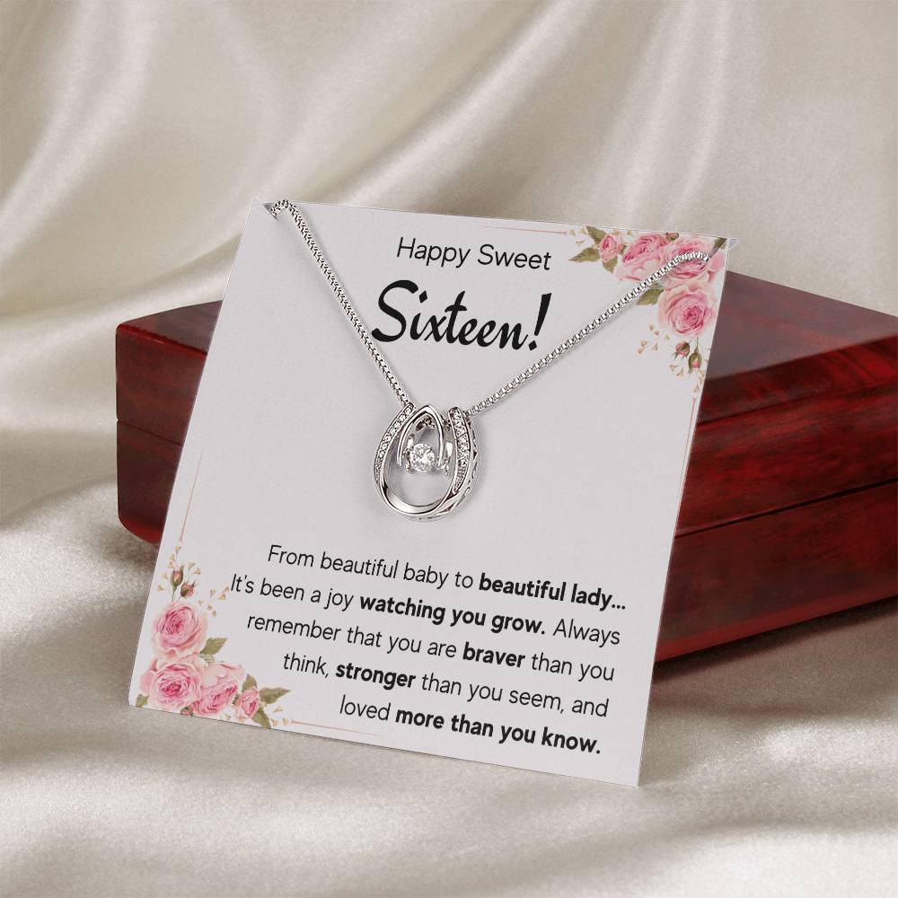 HAPPY SWEET SIXTEEN JOY LUCKY IN LOVE NECKLACE GIFT SET