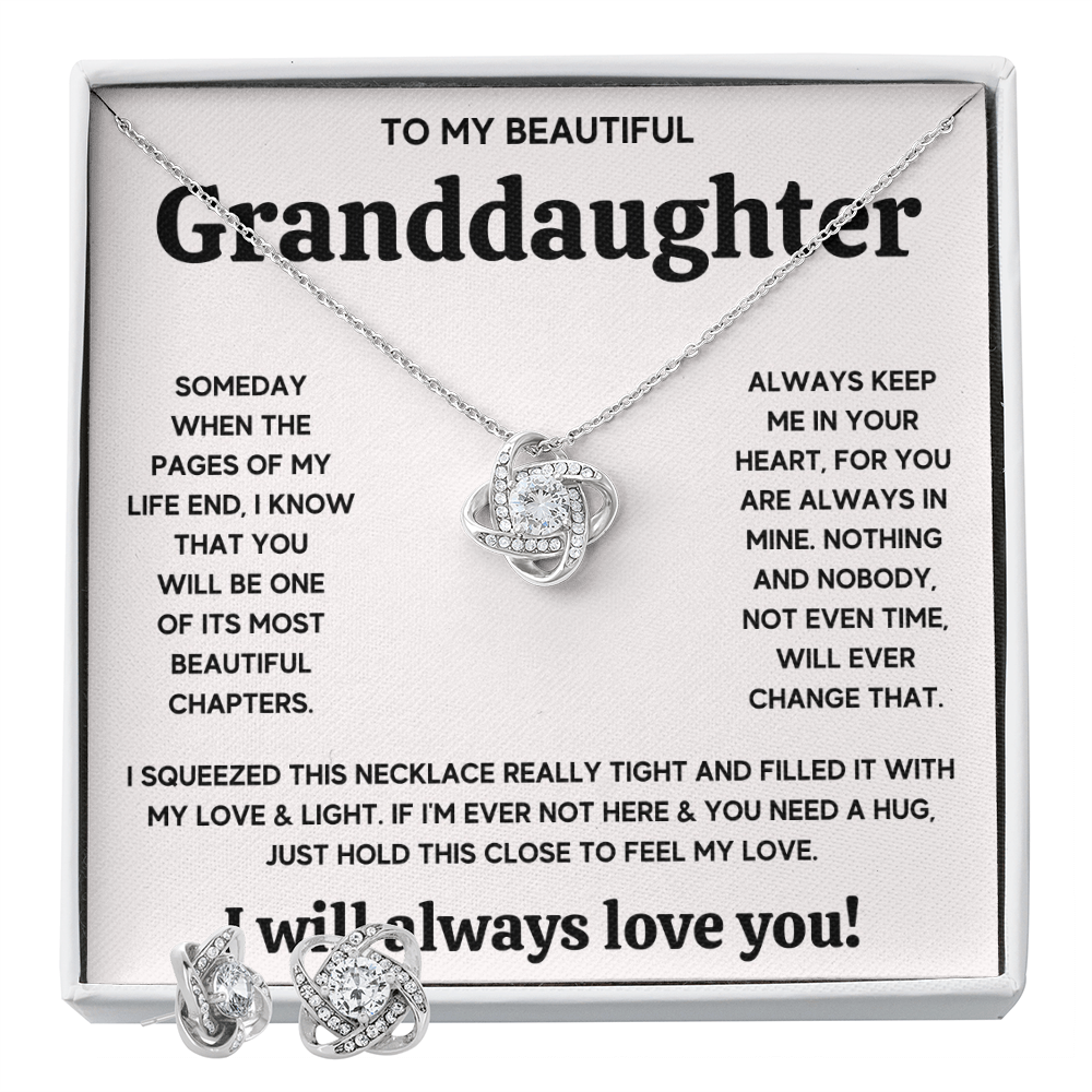 TO MY BEAUTIFUL GRANDDAUGHTER SQUEEZED ALLURING EARRINGS SET