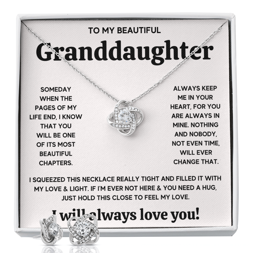 TO MY BEAUTIFUL GRANDDAUGHTER SQUEEZED ALLURING EARRINGS SET