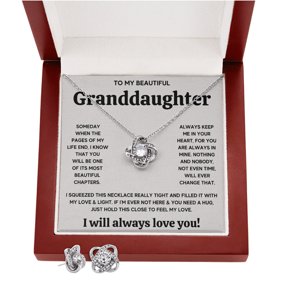 TO MY BEAUTIFUL GRANDDAUGHTER SQUEEZED ALLURING EARRINGS SET