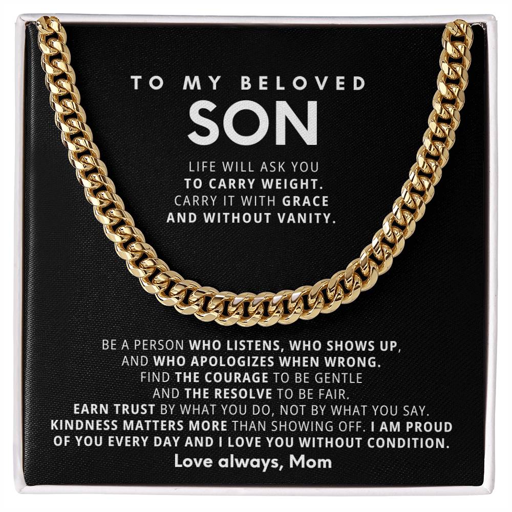 To my Son,I am proud of you every day and I love you without condition