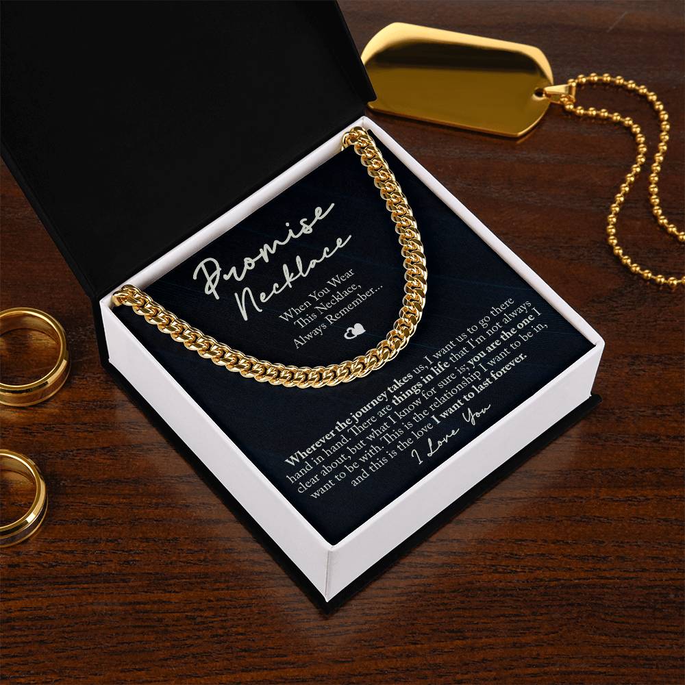 TO MY MAN PROMISE NECKLACE CUBAN LINK CHAIN