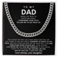 To My Dad, Thank you for being my teacher, my fan, and my shelter