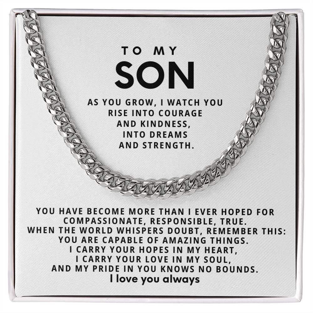 To my son, I carry your love in my soul, and my pride in you knows no bounds