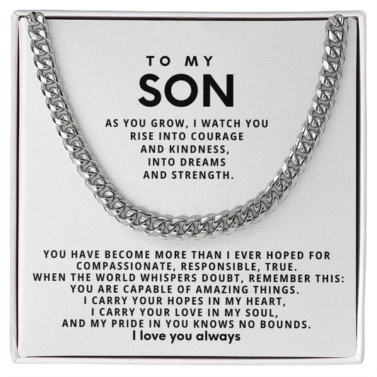 To my son, I carry your love in my soul, and my pride in you knows no bounds