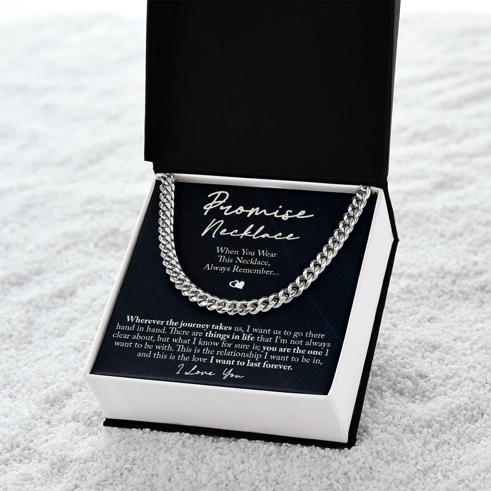 TO MY MAN PROMISE NECKLACE CUBAN LINK CHAIN
