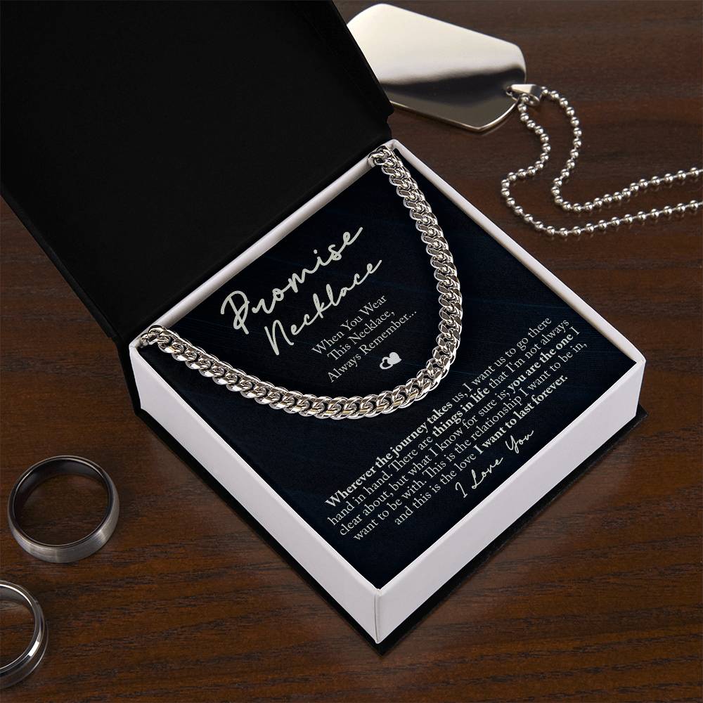 TO MY MAN PROMISE NECKLACE CUBAN LINK CHAIN