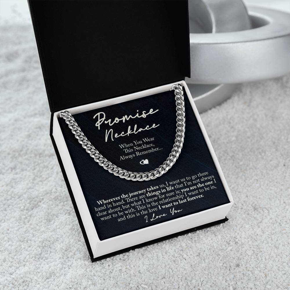 TO MY MAN PROMISE NECKLACE CUBAN LINK CHAIN