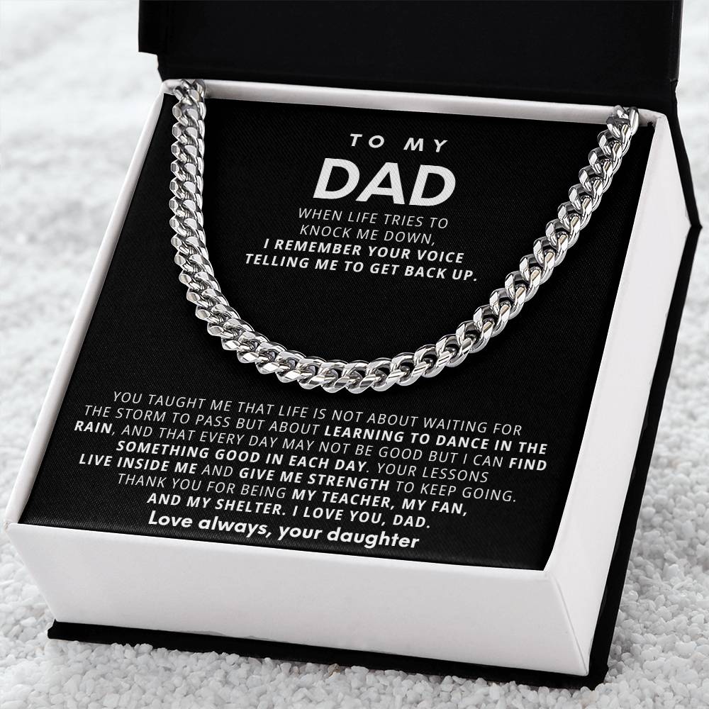 To My Dad, Thank you for being my teacher, my fan, and my shelter