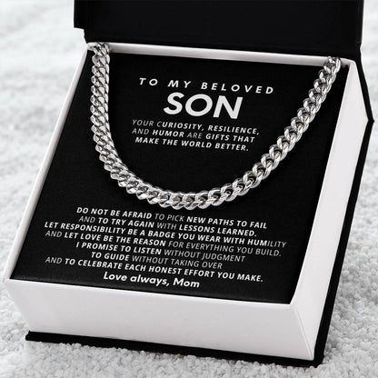 To my Son,I promise to listen without judgment
