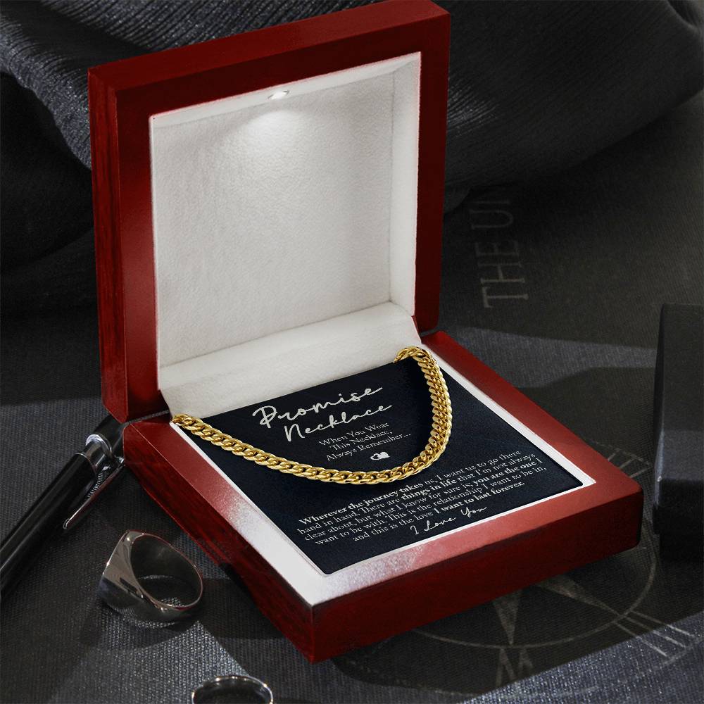 TO MY MAN PROMISE NECKLACE CUBAN LINK CHAIN