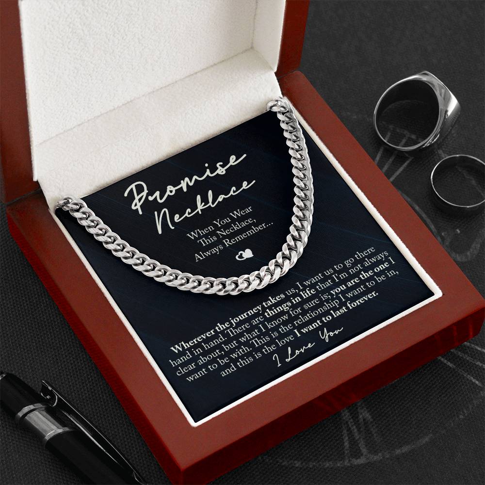 TO MY MAN PROMISE NECKLACE CUBAN LINK CHAIN