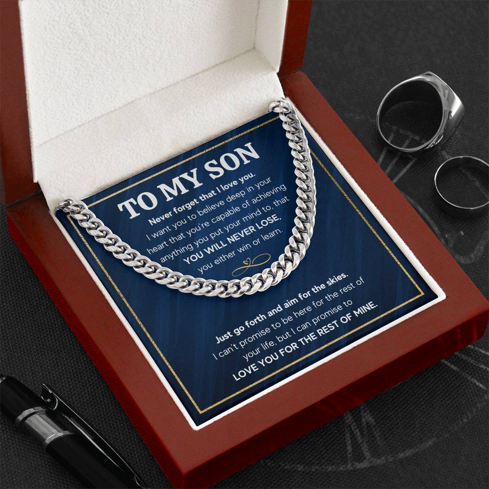 TO MY SON SKIES CUBAN LINK CHAIN
