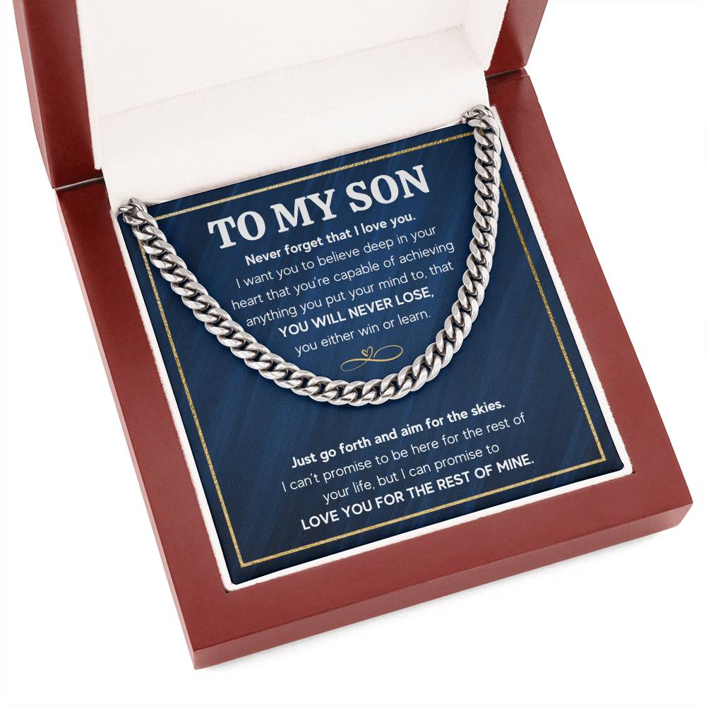 TO MY SON SKIES CUBAN LINK CHAIN