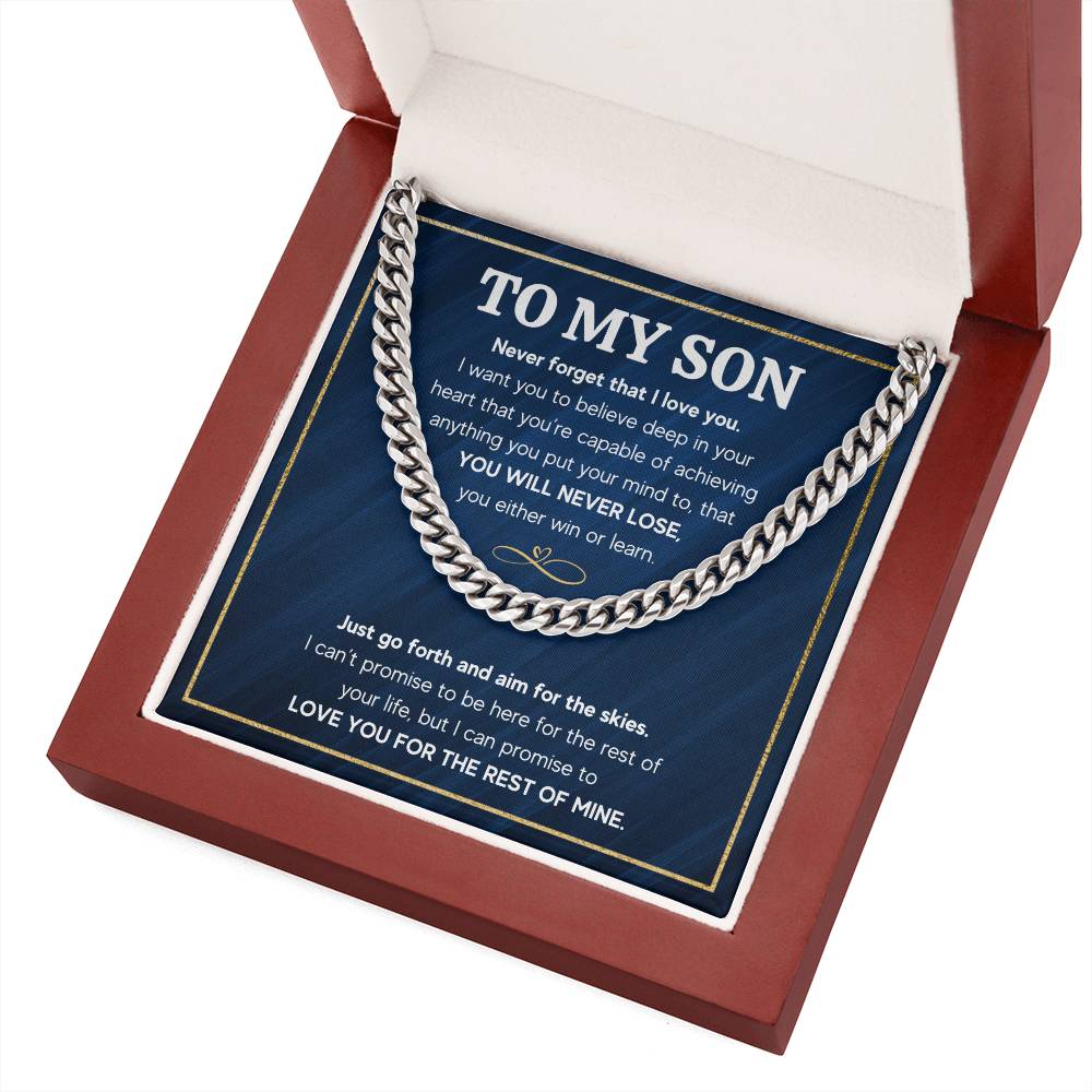 TO MY SON SKIES CUBAN LINK CHAIN