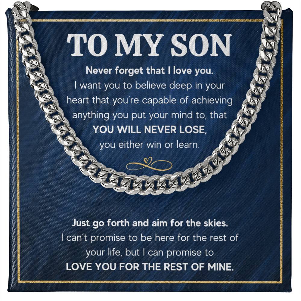 TO MY SON SKIES CUBAN LINK CHAIN GIFT SET