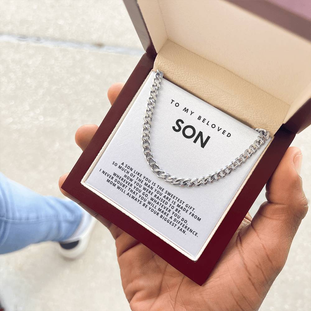 To my beloved son, a son like you is the sweetest gift