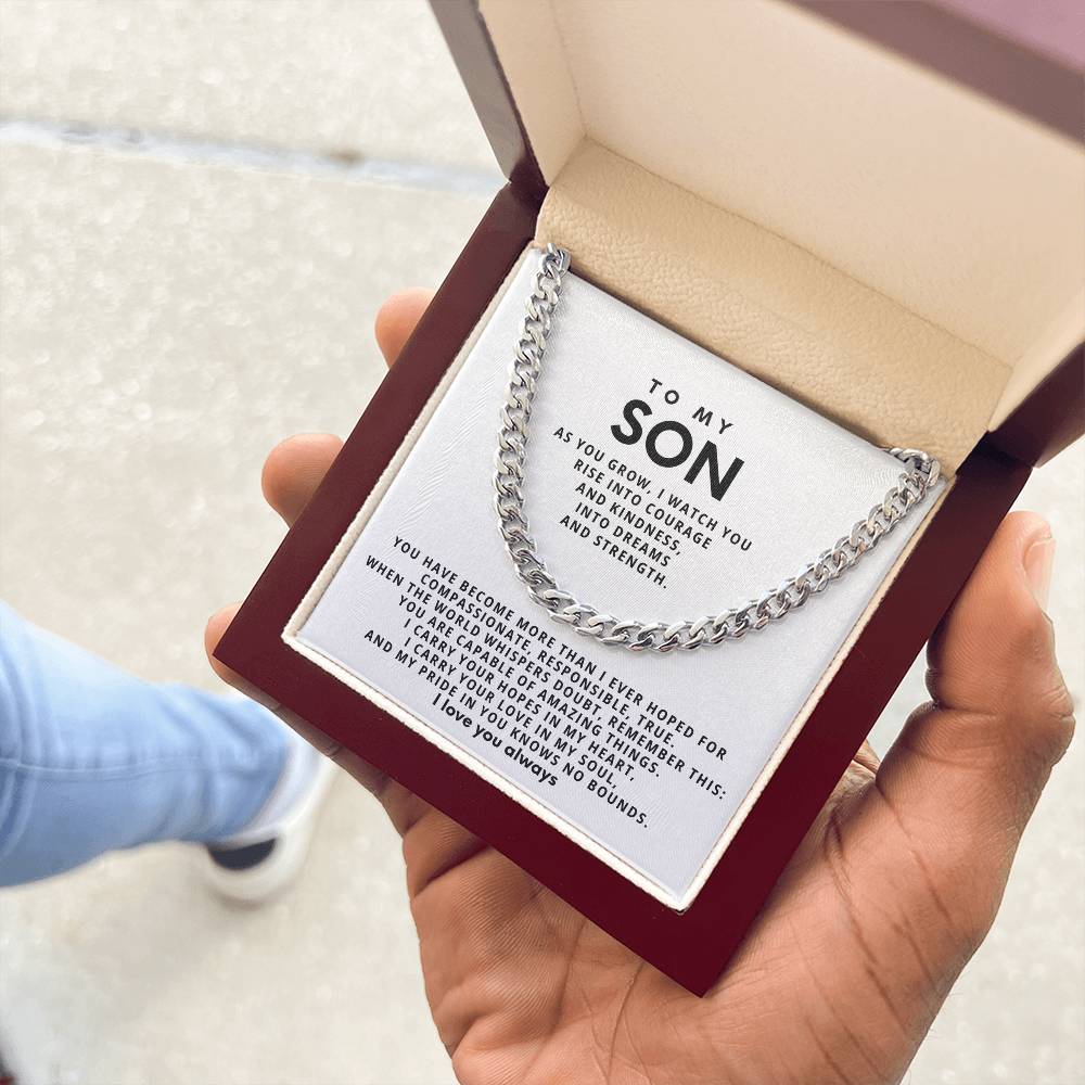 To my son, I carry your love in my soul, and my pride in you knows no bounds