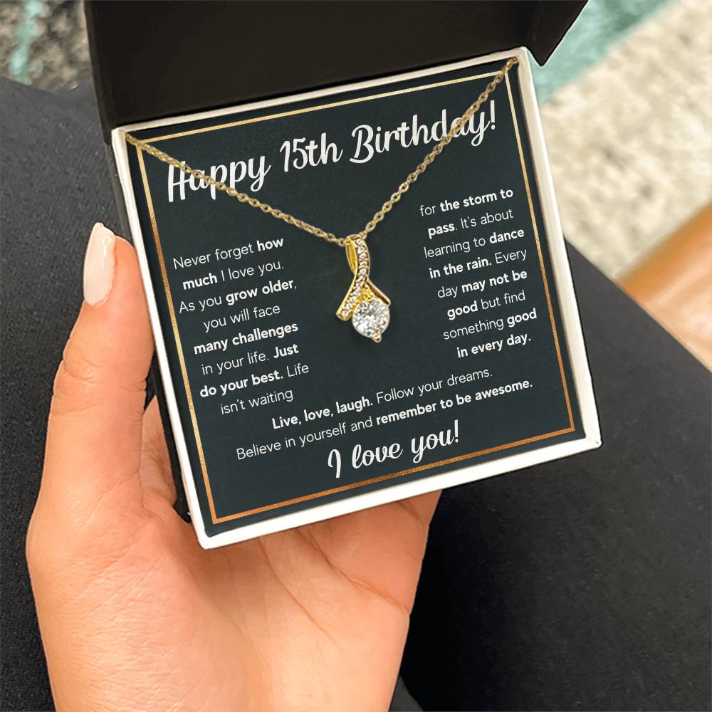HAPPY 15TH BIRTHDAY RAIN ALLURING NECKLACE GIFT SET