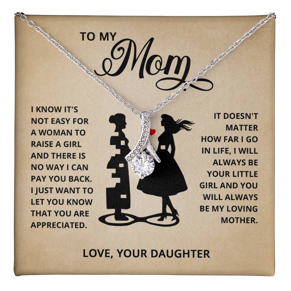 TO MY MOM LITTLE GIRL ALLURING BEAUTY NECKLACE GIFT SET