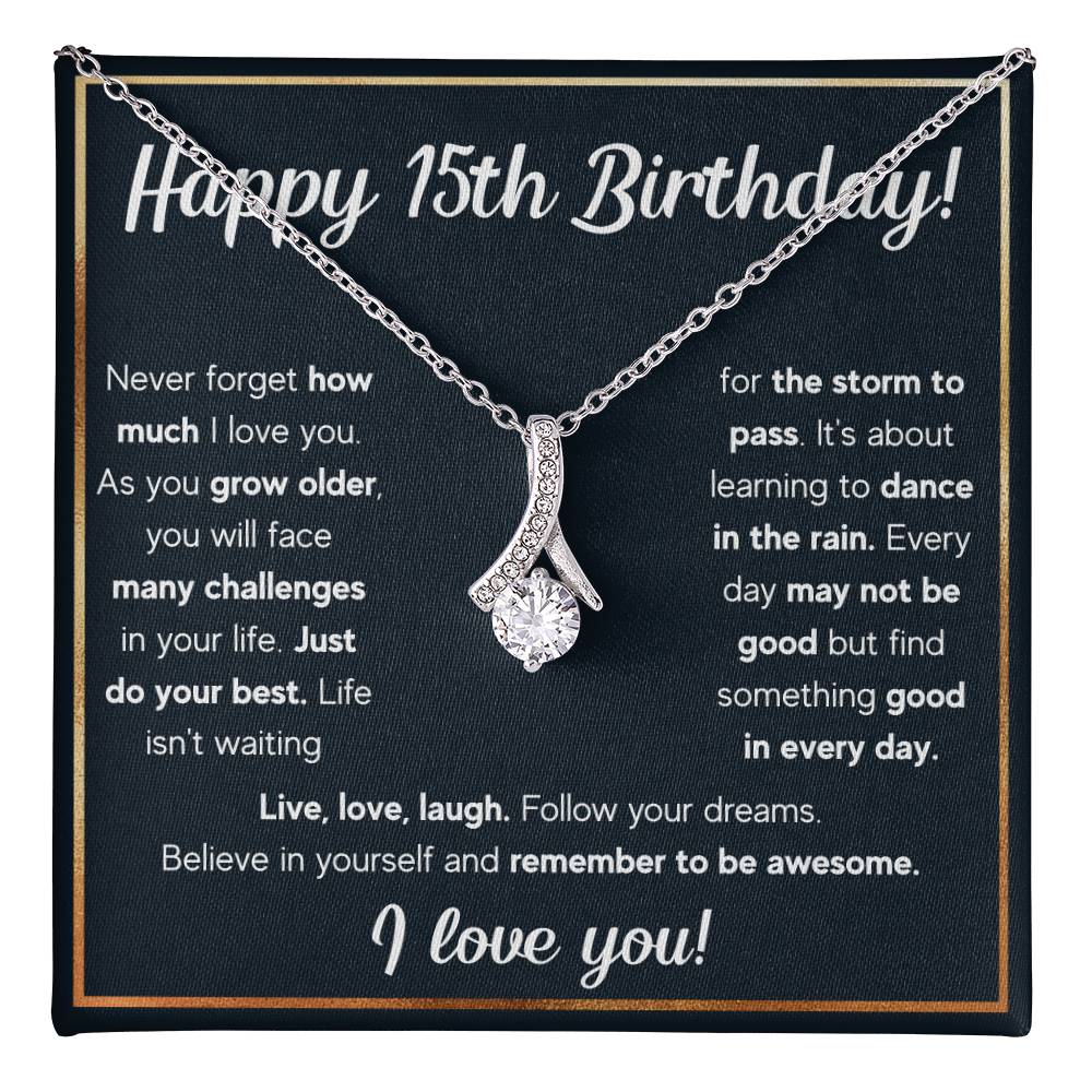 HAPPY 15TH BIRTHDAY RAIN ALLURING NECKLACE GIFT SET