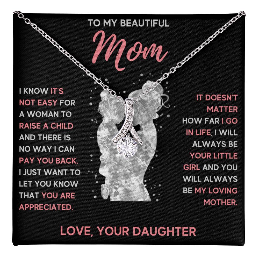 TO MY BEAUTIFUL MOM LITTLE GIRL ALLURING BEAUTY NECKLACE GIFT SET