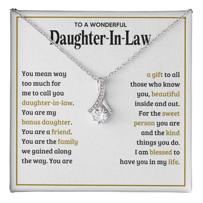 TO MY DAUGHTER IN LAW SWEET PERSON ALLURING BEAUTY NECKLACE GIFT SET